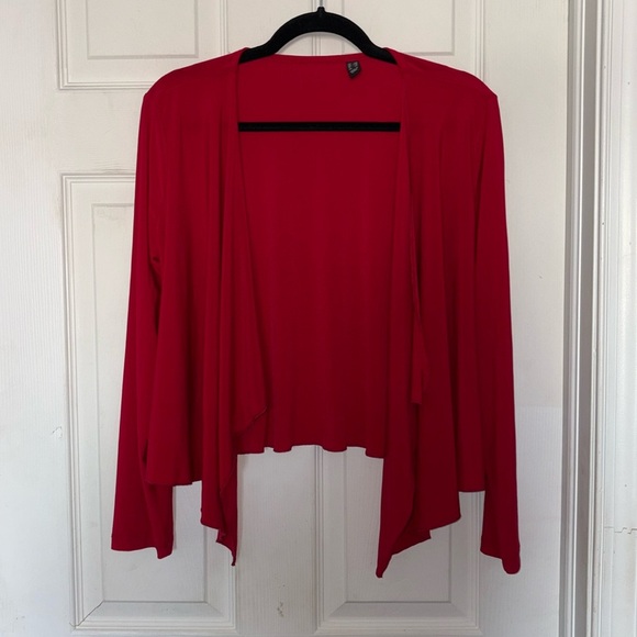 QVC Red Open Front Cardigan - Picture 1 of 4